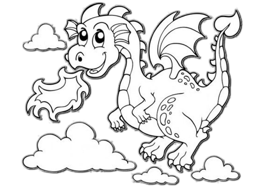 cute easy cute dragon coloring pages