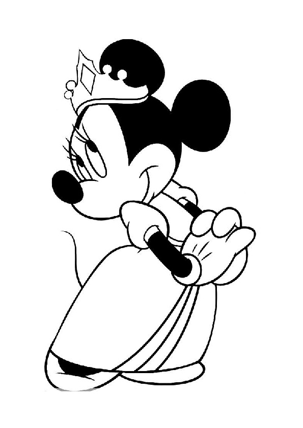 Cute Princess Minnie Mouse Coloring Pages