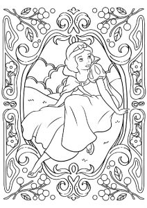 Easy Adult Disney Coloring Pages of Princess Snow White