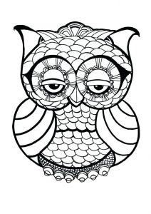 Easy Zentangle Adult Animals Birds Owl Coloring Pages
