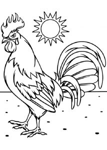 Funny and Angry Little Rooster Coloring Pages