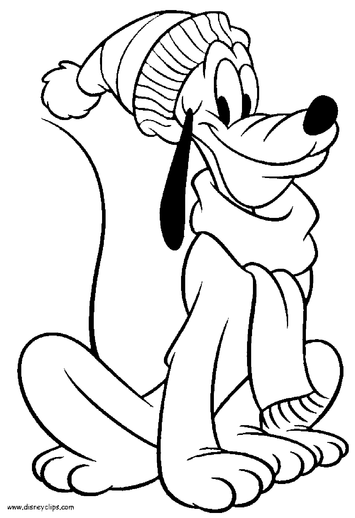 Getting Ready for Christmas Pluto Coloring Page