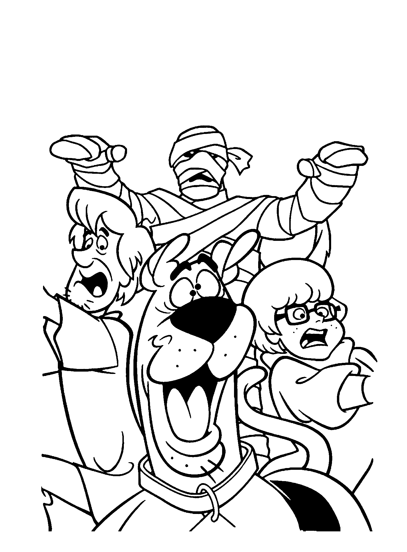 Halloween Scooby Doo Mummy Monster Coloring Page