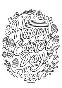Happy Easter Adult Coloring Pages