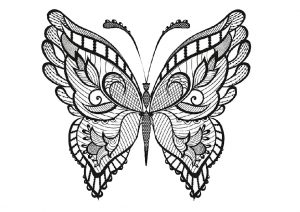 Hard Butterfly Coloring Pages for Adults