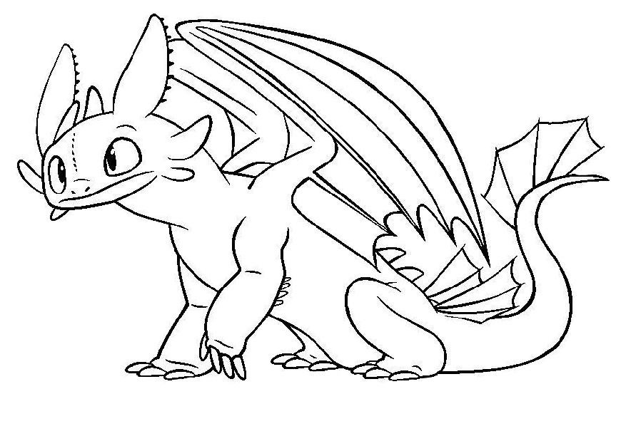 How to Train Your Dragon Toothless Night Fury Dragon Coloring Pages