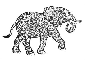 Mandala Adult Animals Elephant Coloring Pages