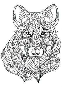 Mandala Animals Wolf Coloring Pages