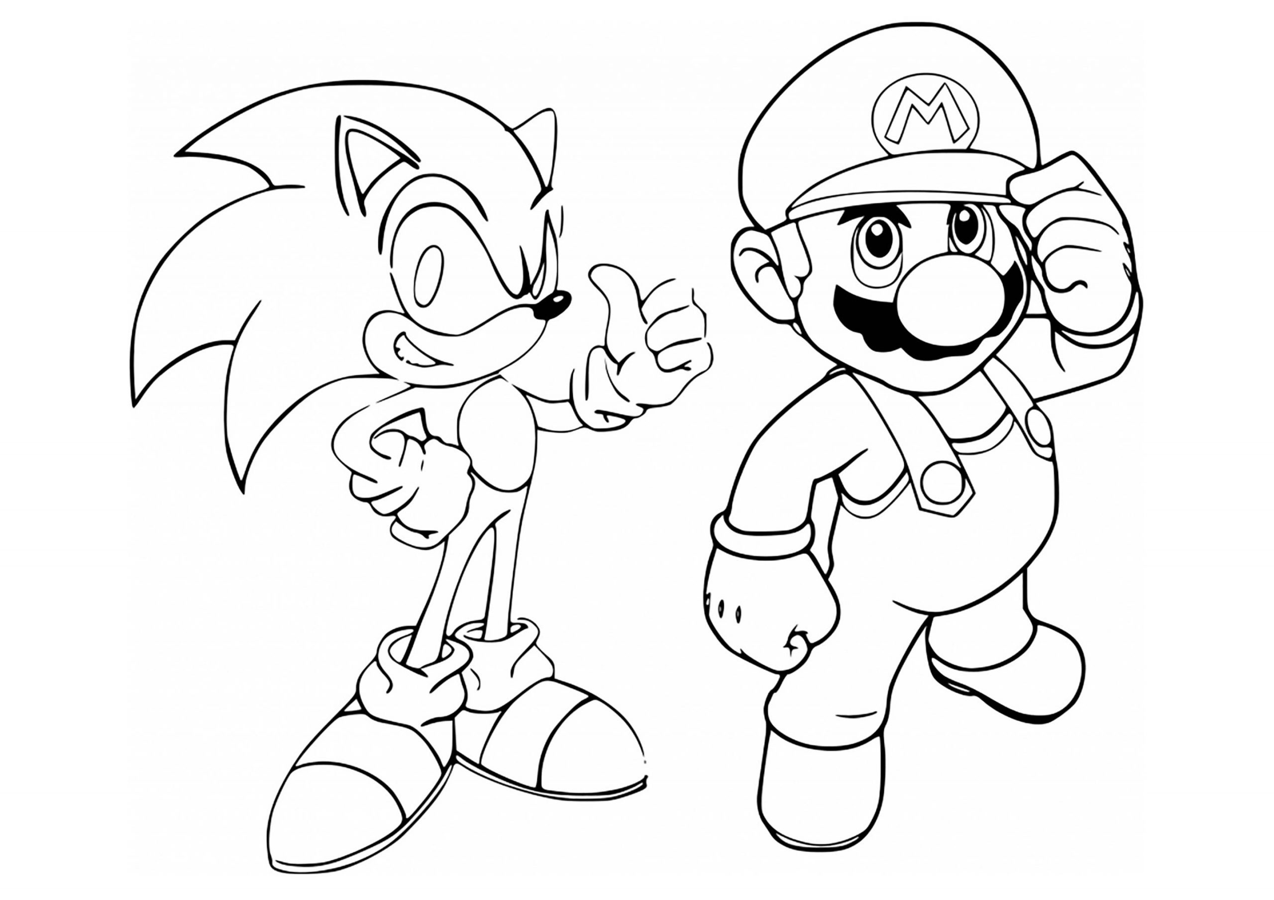 mario and sonic at the mushroom world