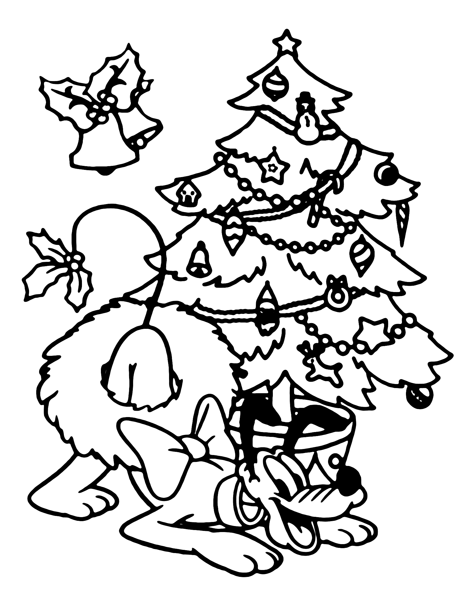 Merry Christmas Pluto's Christmas Celebration Coloring Page