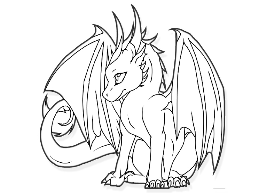 Mythical Creature Dragon Printable Coloring Pages