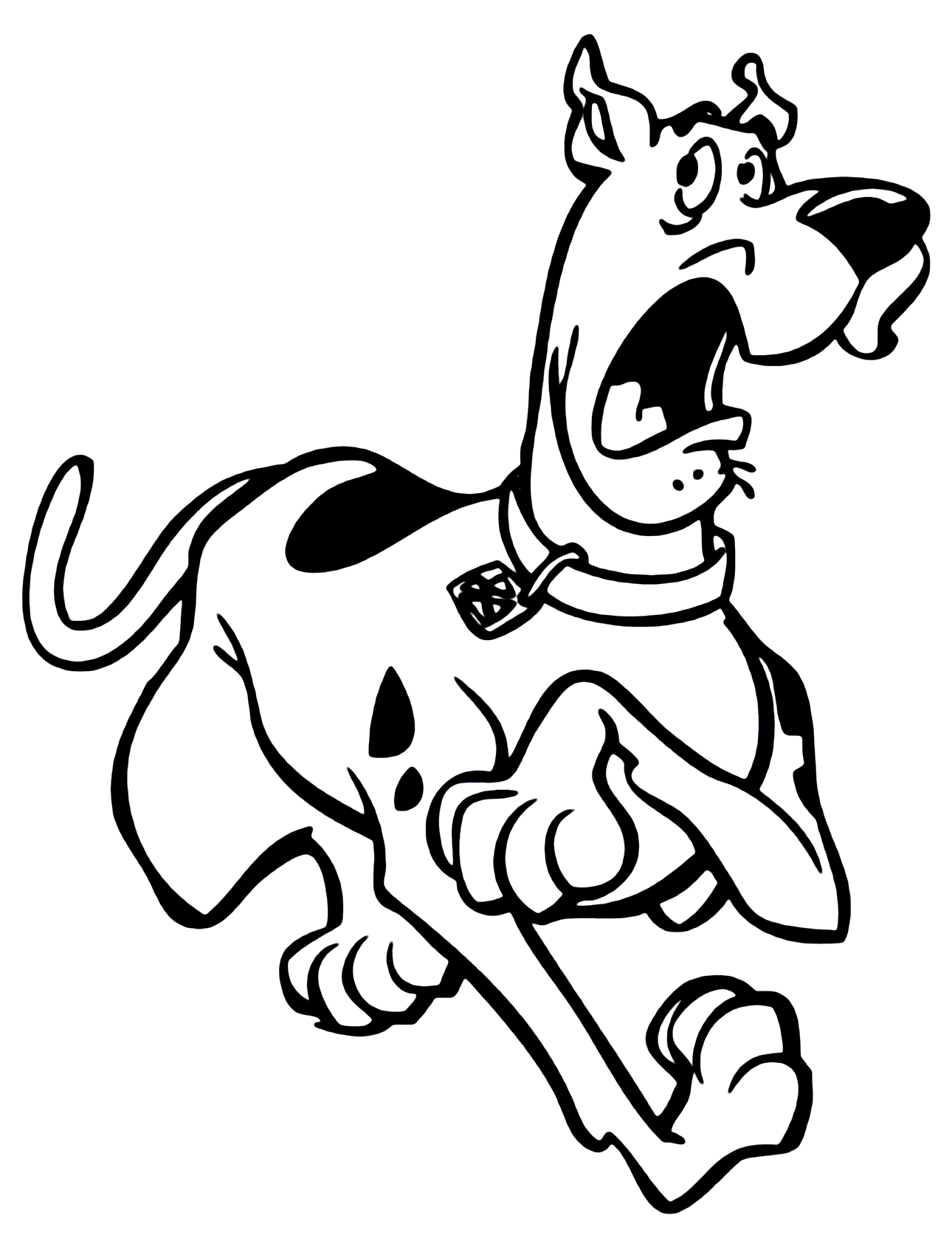Poor Frightened Scooby Doo Coloring Page