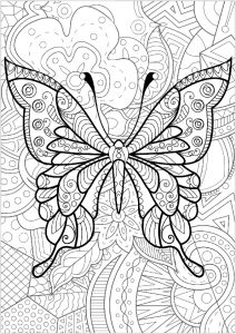 Printable Adult Mandala Butterfly Coloring Pages
