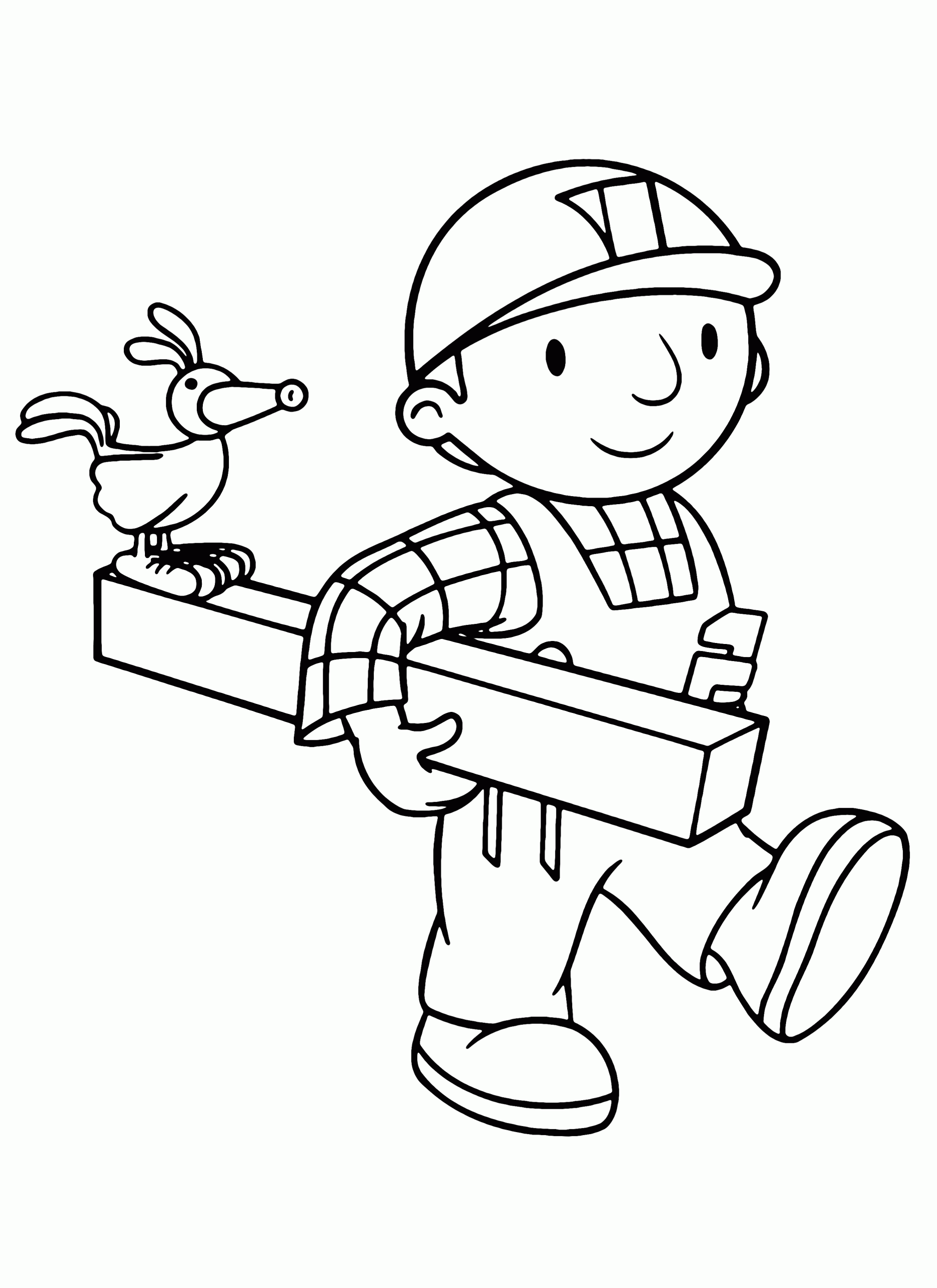Printable Coloring Page of Bob the Builder on Duty
