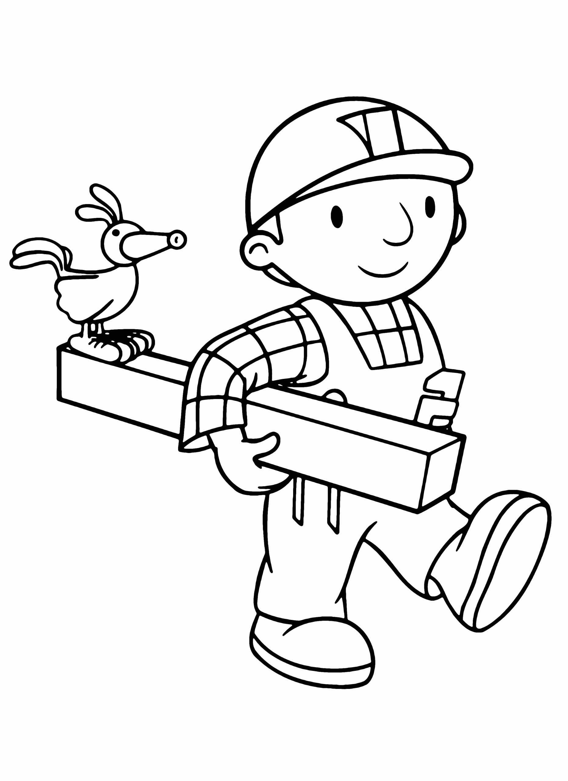 travis coloring page easy bob the builder