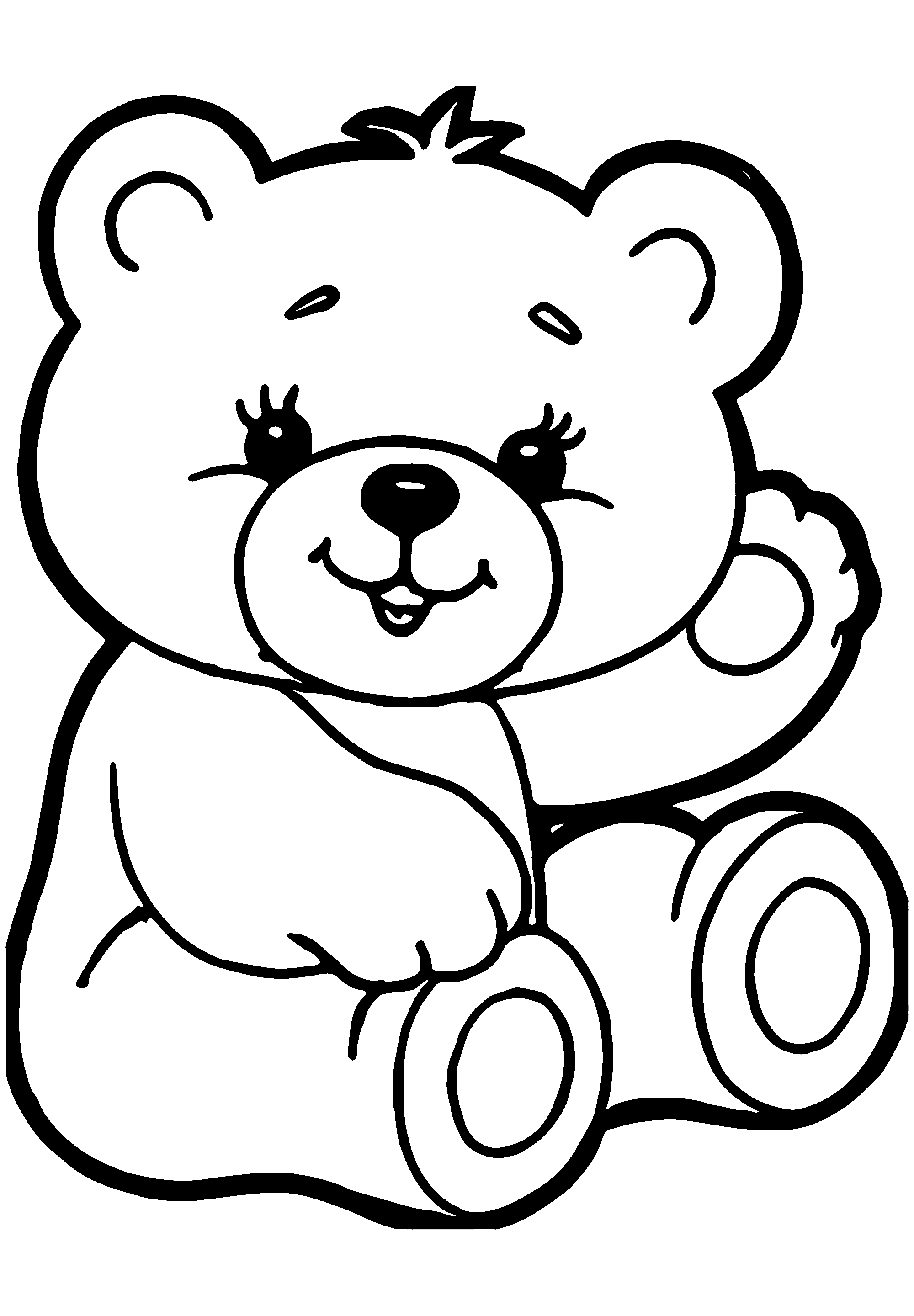 Teddy Bear Template Coloring Pages