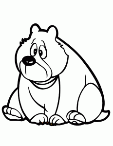Sad Looking Brown Bear Coloring Page