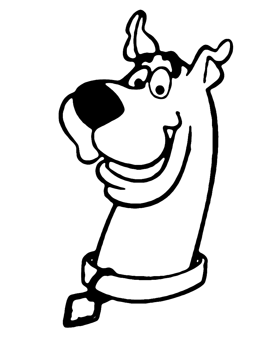 Scooby Doo Face Closeup Printable Coloring Page