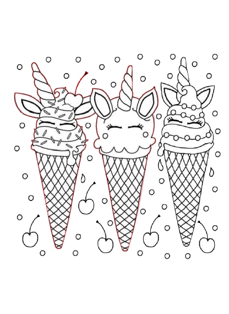 Free Unicorn Ice Cream Cone Coloring Page Printable Print And Color ...