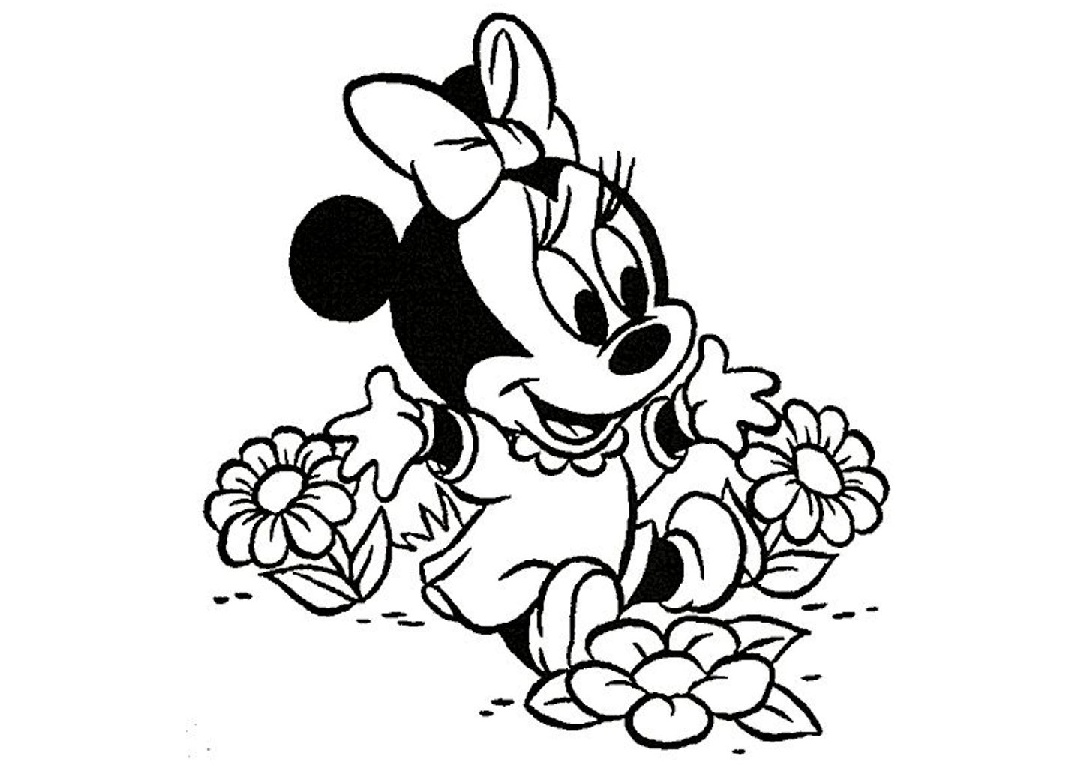 Toddler Minnie Mouse Coloring Pages for Preschool Kids