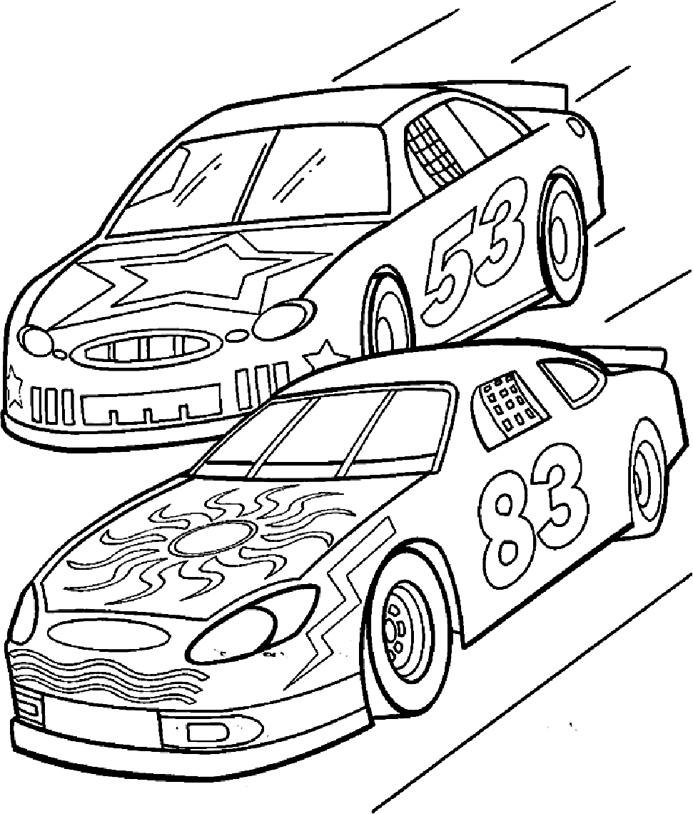 PCC Printable Race Car Coloring Pages for fan Kids Print Color Craft