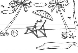 Watching Waves at Beach is Relaxing in Summer Coloring Pages for Kids