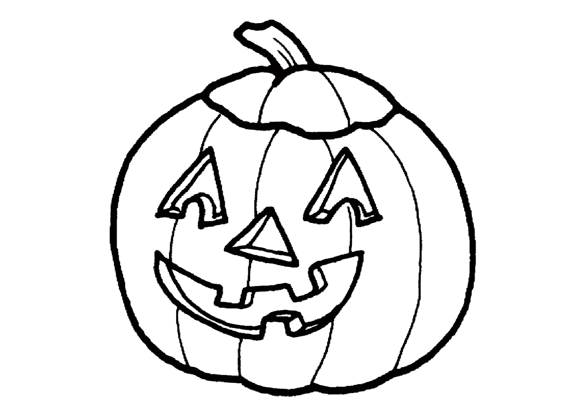 Carved Pumpkin Coloring Page for Preschoolers