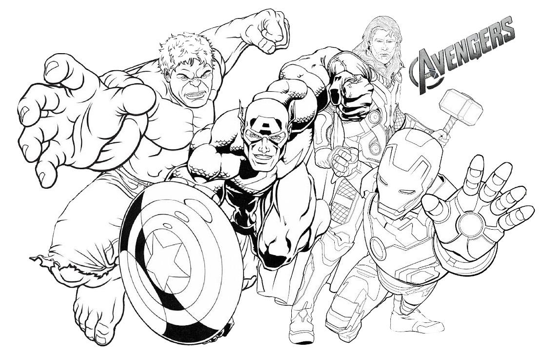 Classic Style Old Comics Avengers Coloring Pages