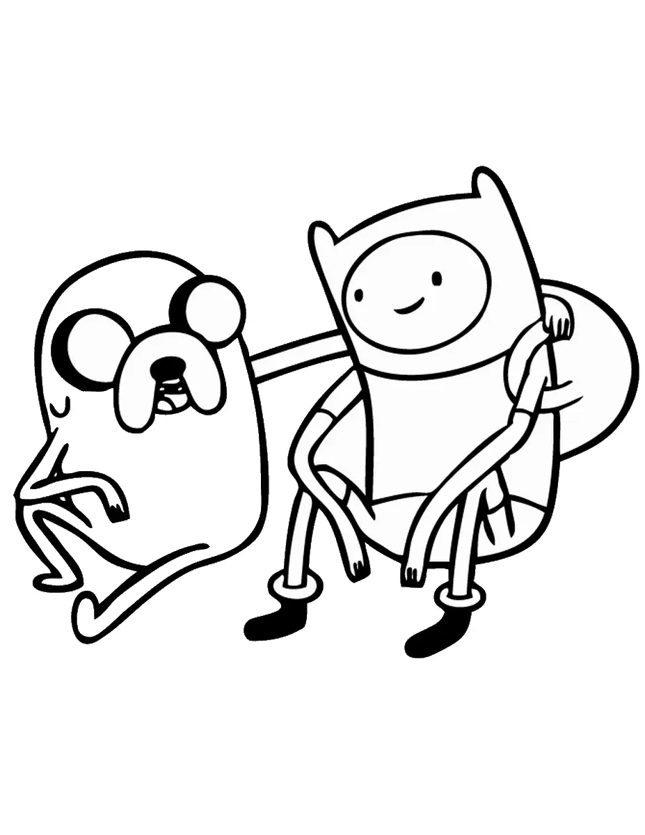 Finn-and-Jake Adventure Time Coloring Pages