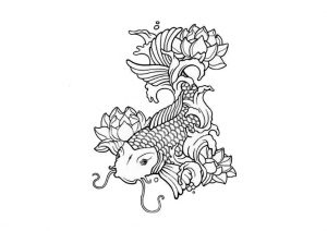 Koi Fish Hard Detailed Coloring Pages for Adults