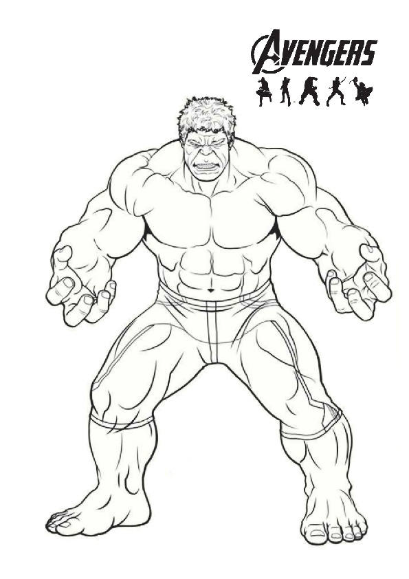 Mighty Hulk Bruce Banner Avengers Coloring Pages