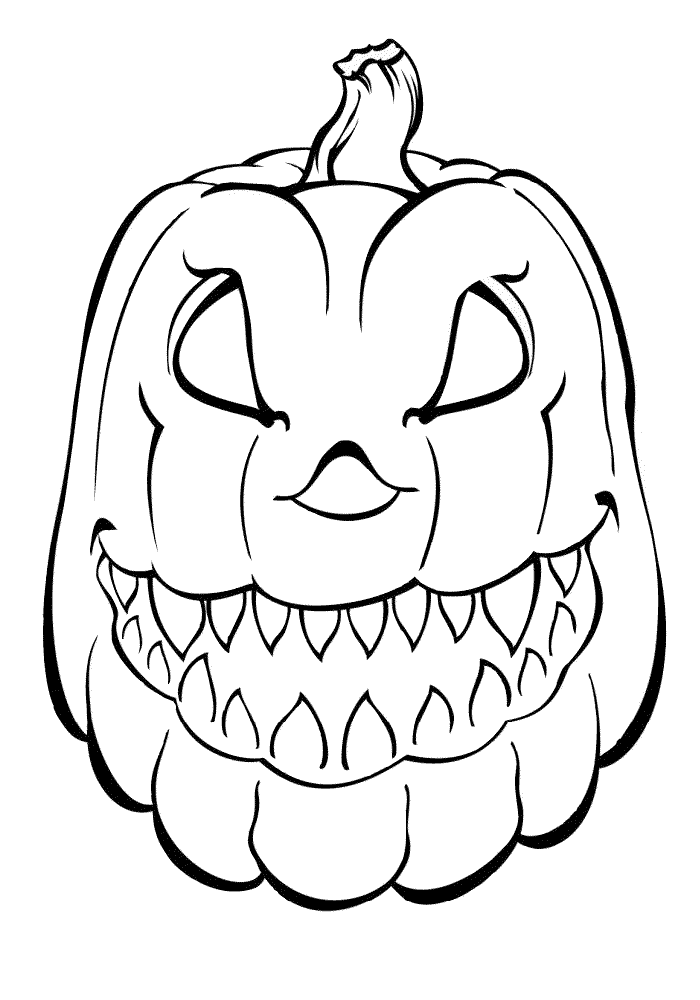 Scary Creepy Pumpkin Coloring Pages