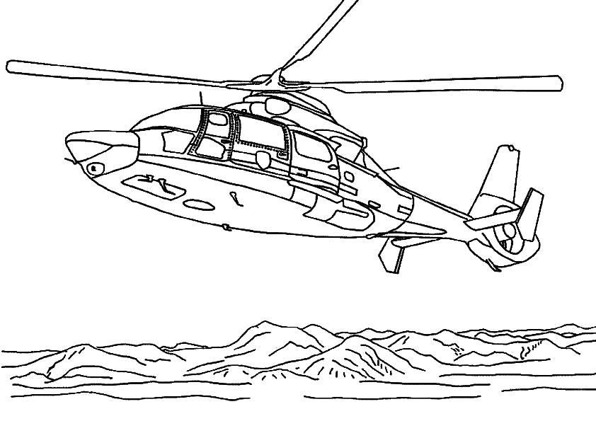 airplane and helicopter coloring pages