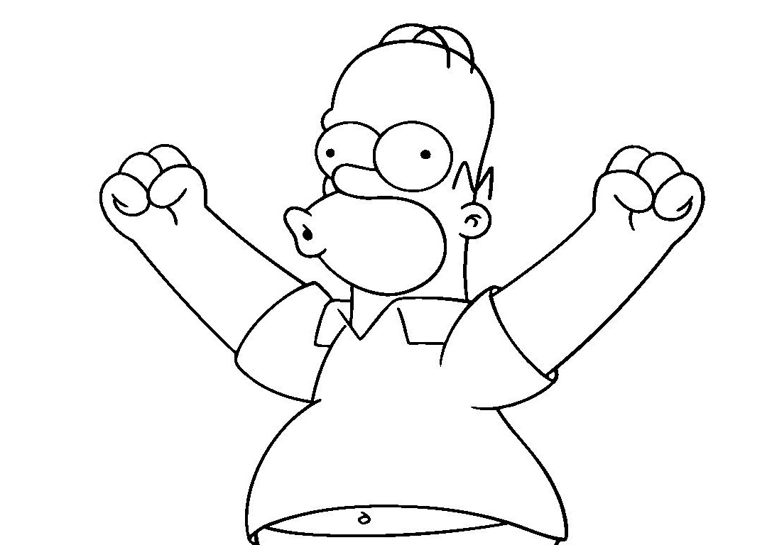 Free Printable Homer Simpson Coloring Pages Homer Simpson Woohoo Expression
