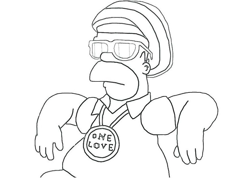 Gangster Look Home Simpsons Coloring Pages Gansta One Love
