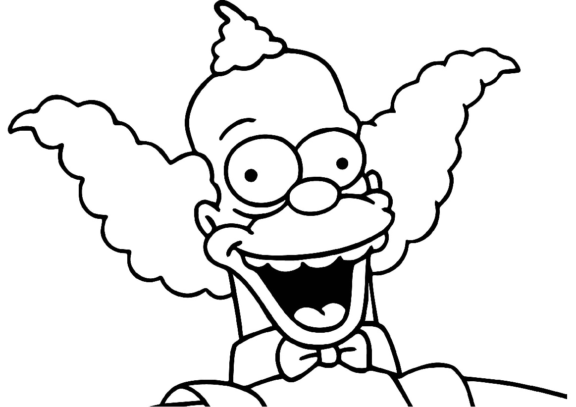 Krusty Simpsons Coloring Pages Green Hair Krusty the Clown Simpsons Animated Cartoon