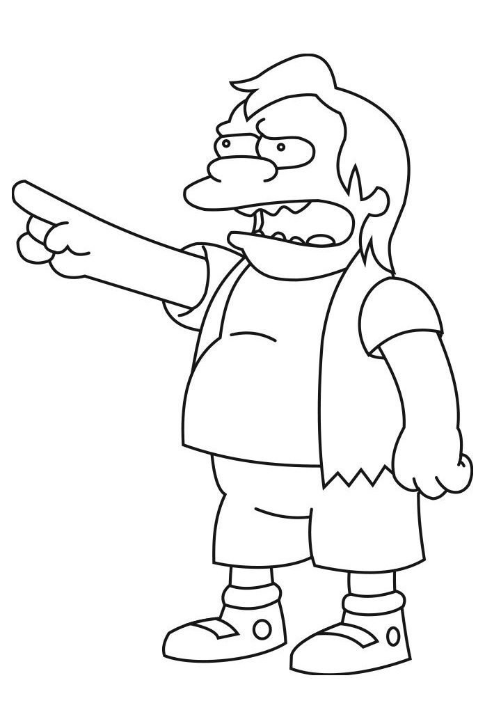 Nelson Muntz Simpsons Coloring Pages Nelson Muntz Mocking Ha Ha