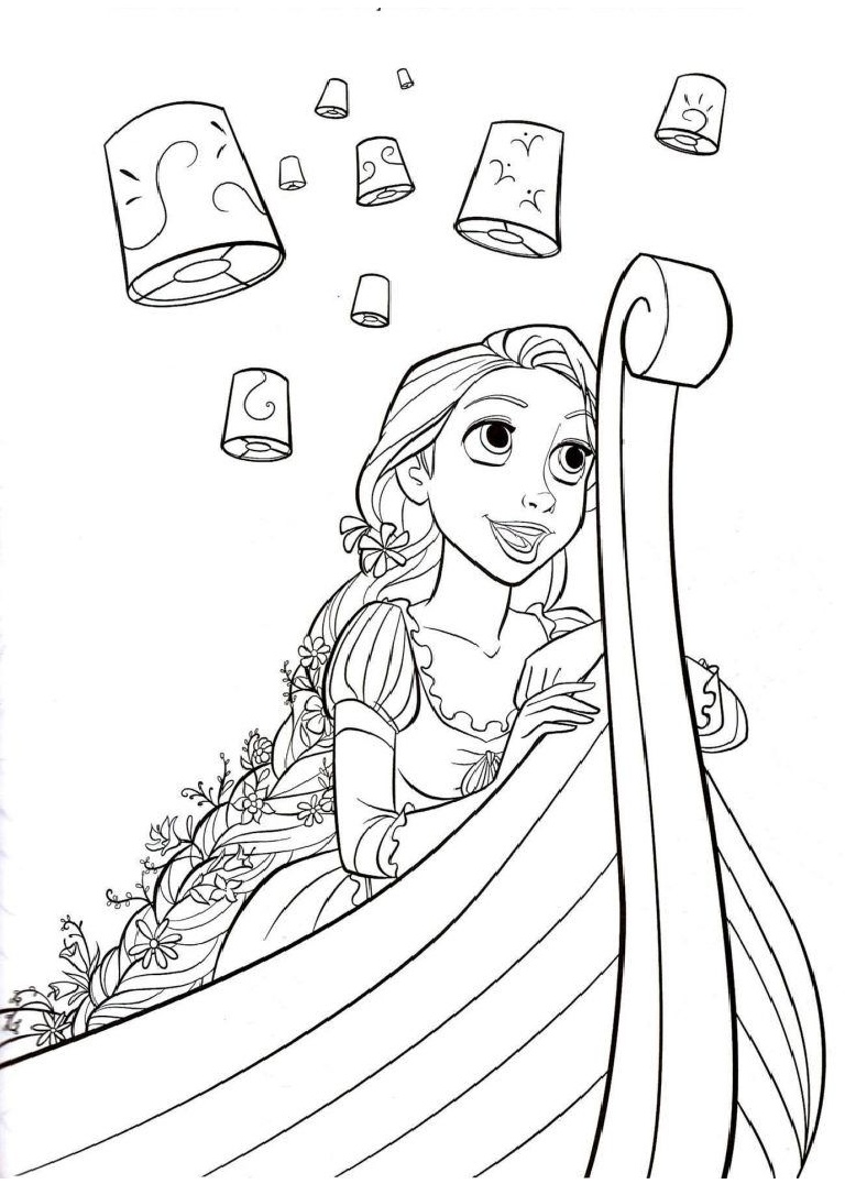 Tangled Coloring Pages: Princess Rapunzel & Flynn Rider » Printcolorcraft