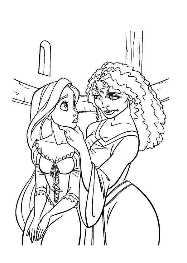 Tangled Gothel Coloring Page