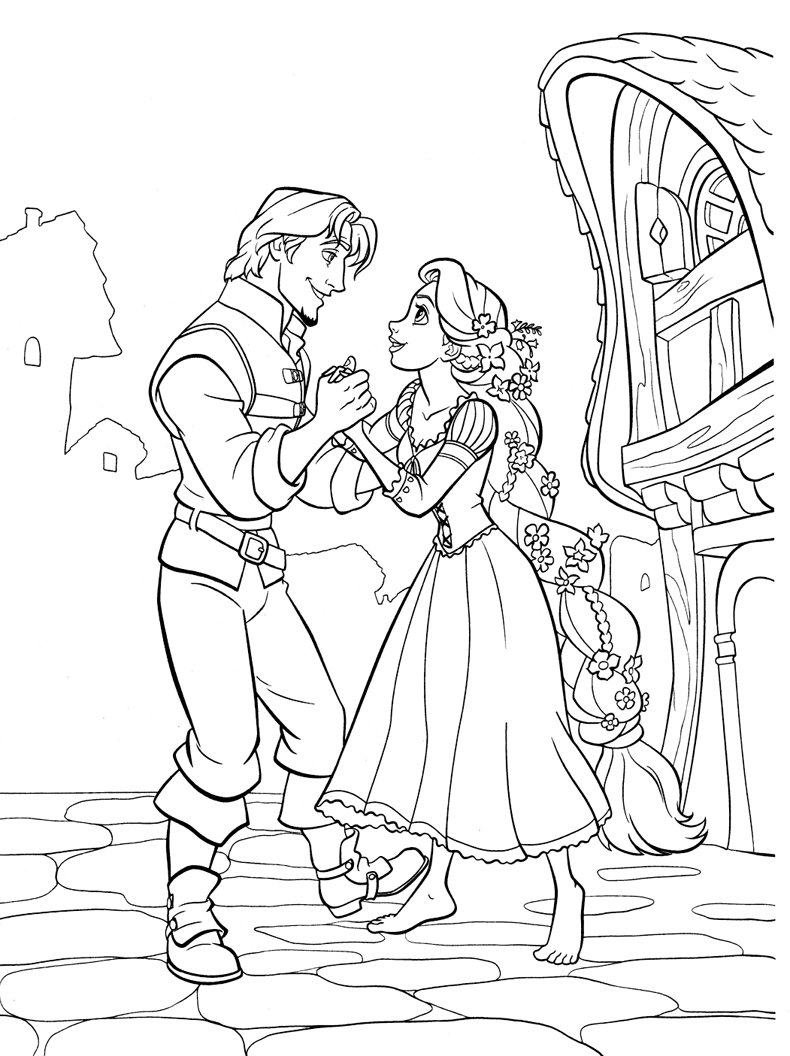 tangled rapunzel flynn rider coloring pags (2)