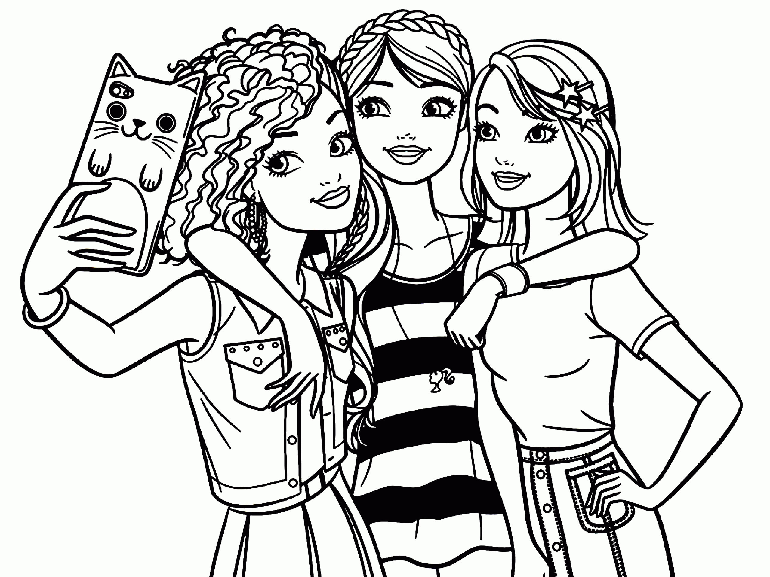 Barbie and Friends Hangout Coloring Page