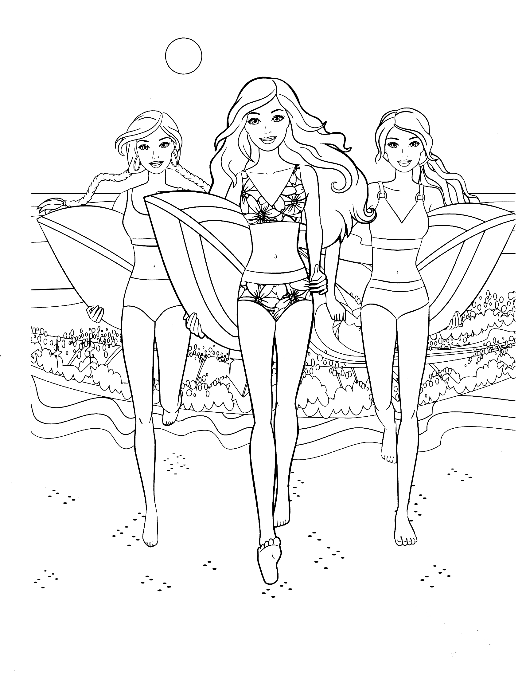 Barbie Coloring Pages for Girls: Toddlers & Adults » Print Color Craft