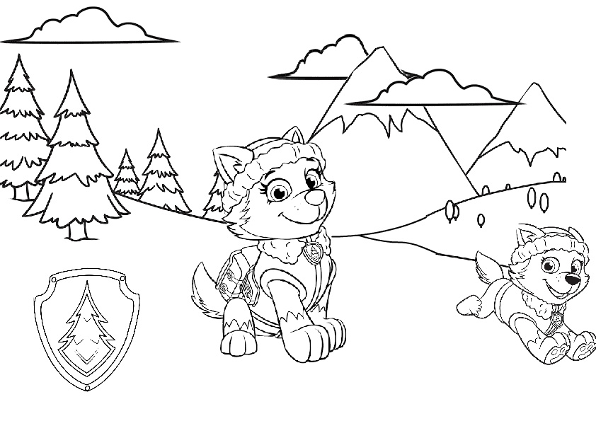 Everest Snow Rescue Puppy Paw Patrol Coloring Pages