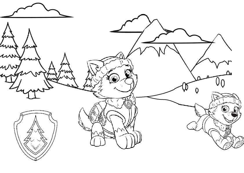 Download Everest Snow Rescue Puppy Paw Patrol Coloring Pages - Print Color Craft