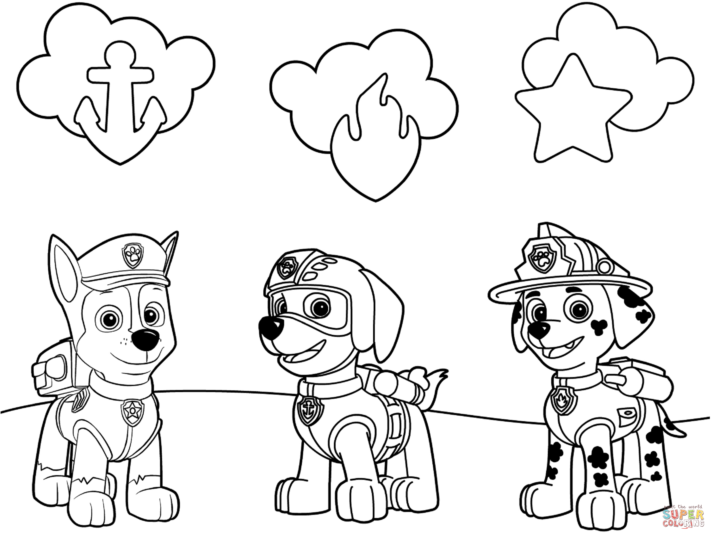 PAW Patrol Badge Coloring Pages Printable 26 - Print Color Craft