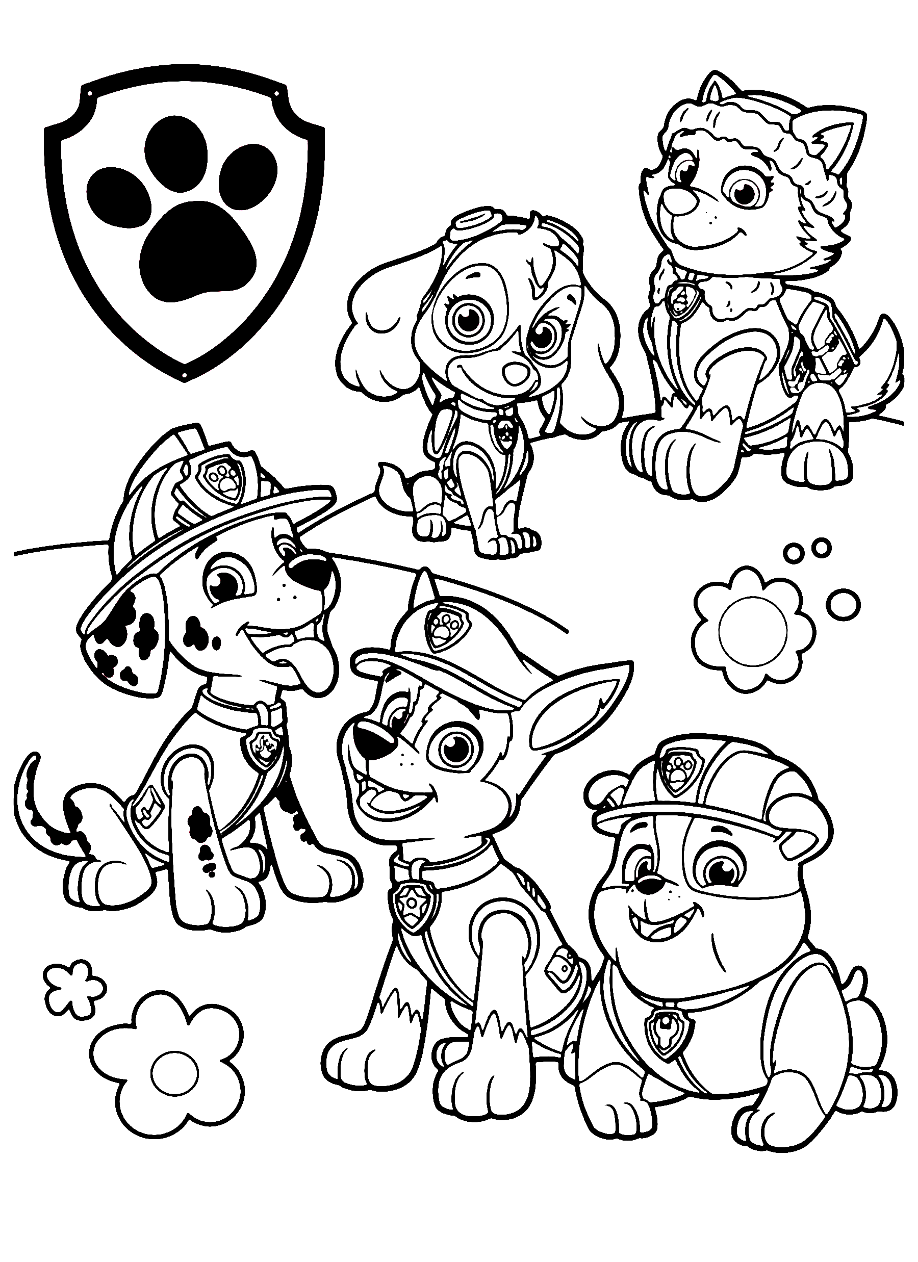 Paw Patrol All Pups Printable Coloring Page