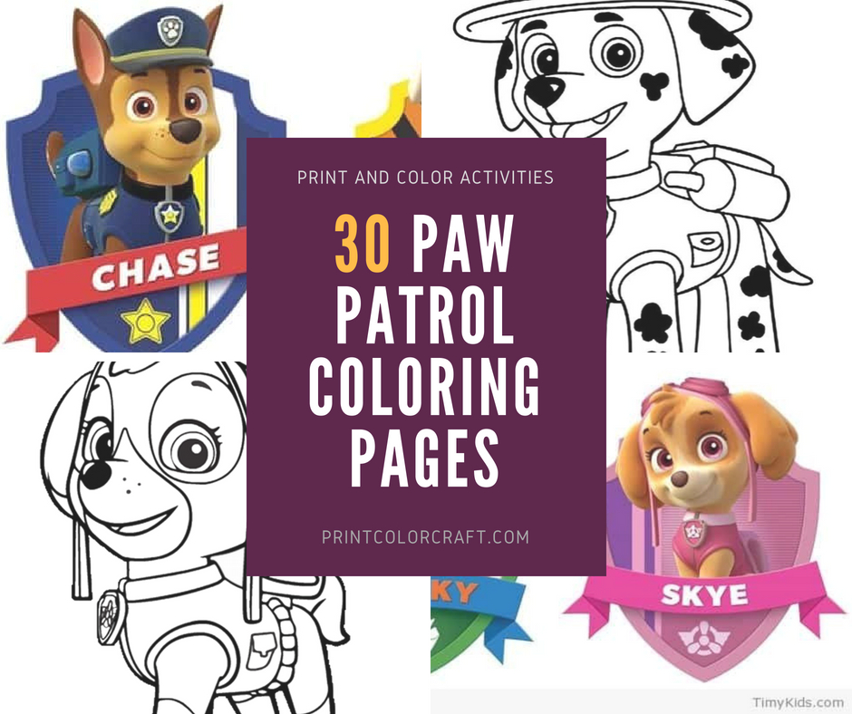 coloring paw patrol characters printable pdf printcolorcraft