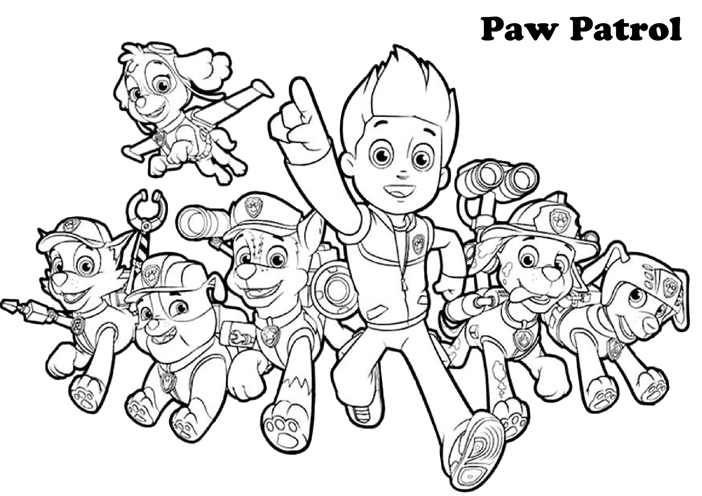 Paw patrol Coloring Page All Characters - Print Color Craft