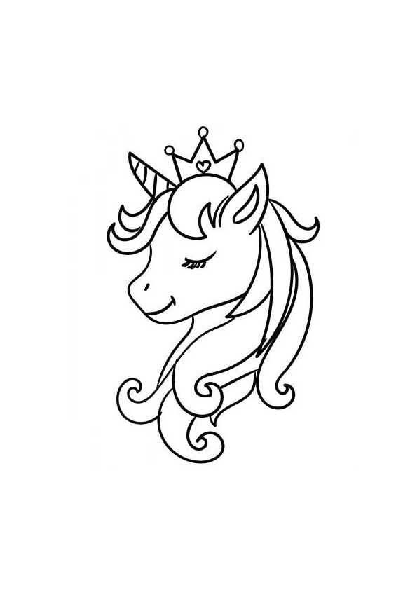 Easy Draw and Color Princess Unicorn Coloring Pages