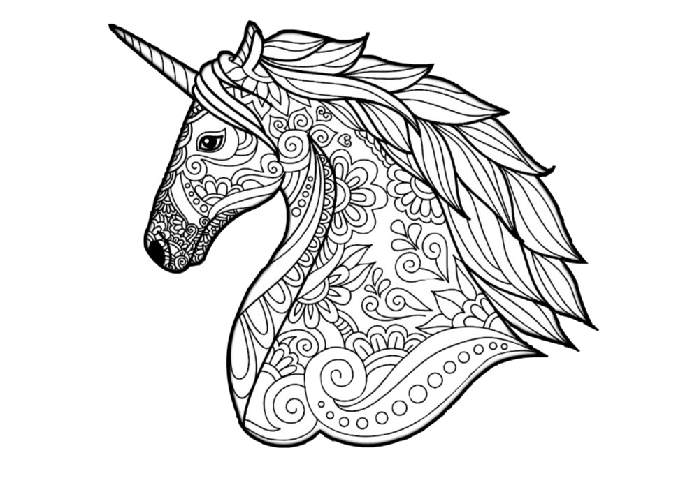 Hard to Color Detailed Unicorn Coloring Pages for Adults